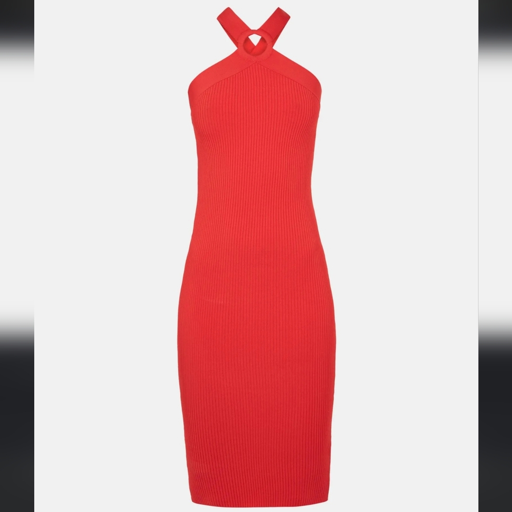 Ted Baker Red Sionna Halter Midi Dress Size 0 - Picture 6 of 10
